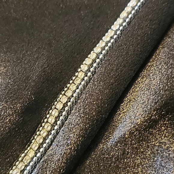 Express Extreme High Rise satin wide leg ankle length pants, sparkle seams, M - Picture 5 of 9